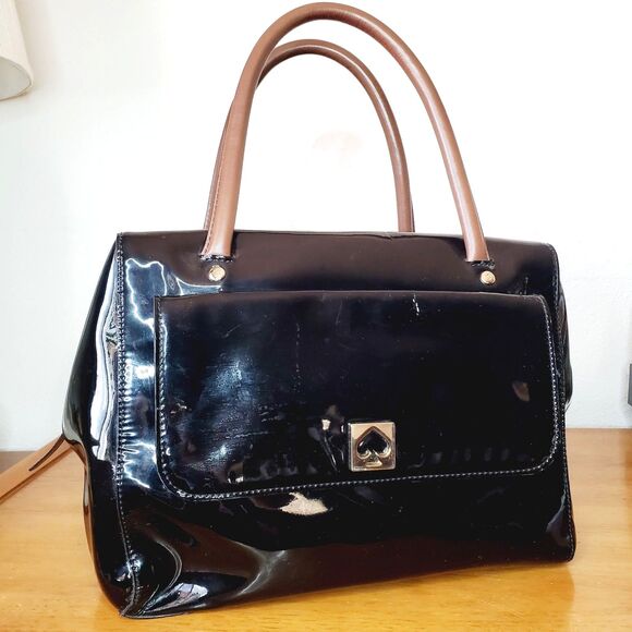 kate spade Handbags - Kate Spade Kingsbury Park Med Catalina Bag Black Patent Leather Hand Bag Travel